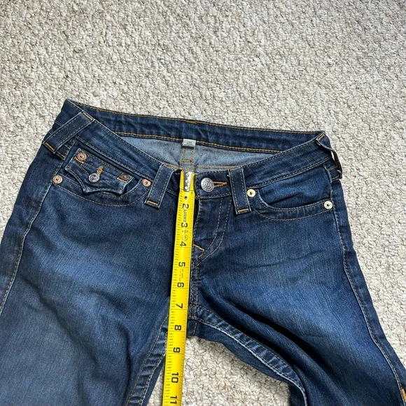 True Religion Skinny Jeans With Flaps Womens 28 Low Rise Blue Denim Dark Wash - Picture 10 of 13